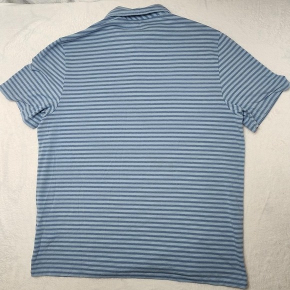 Vineyard Vines Edgartown Polo Shirt Mens Large Blue Stripe Pima Cotton Stretch - Picture 5 of 12